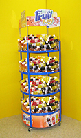 4-Tier Mobile Dump Bin with Clear Shelf Wraps