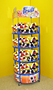 4-Tier Mobile Dump Bin with Clear Shelf Wraps
